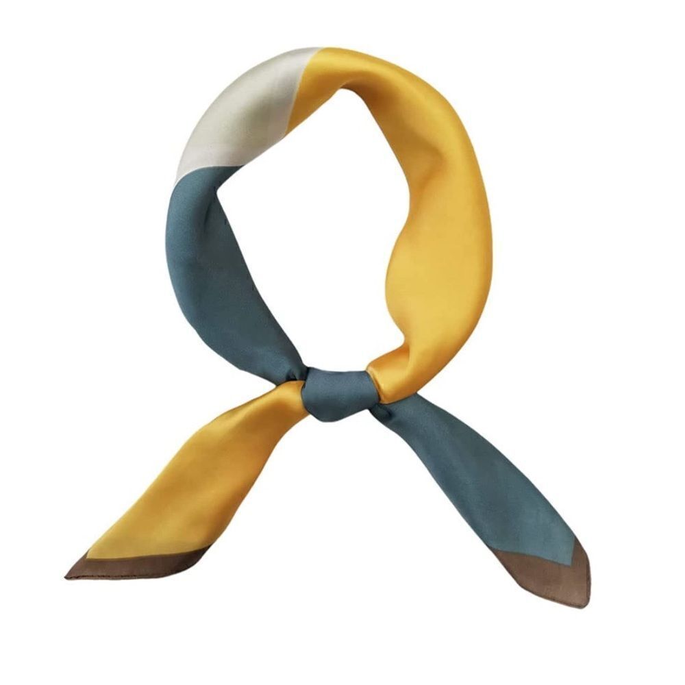 Color Block Silky Scarf  